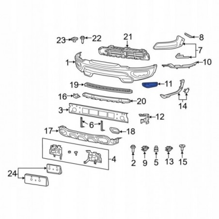 dodge-ram-rebel-2019-2024-ramka-atrapa-halogenu-pdc-lewa-prawa-komplet