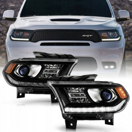 DODGE DURANGO 2016-2020 LAMPA LEWA + PRAWA LED KOMPLET CZARNA