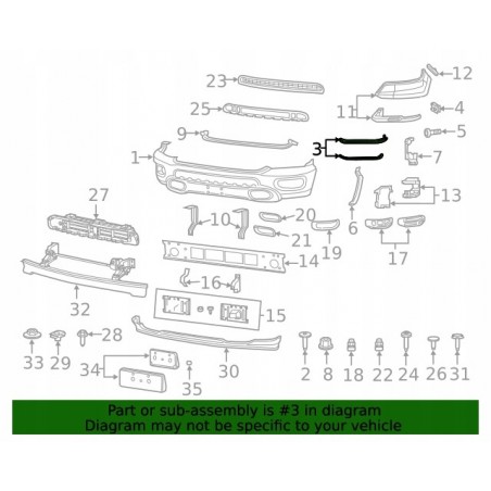 DODGE RAM V 1500 2019- LISTWA POD LAMPĘ PRAWA + LEWA NAKŁADKA MOCOWANIE KPL