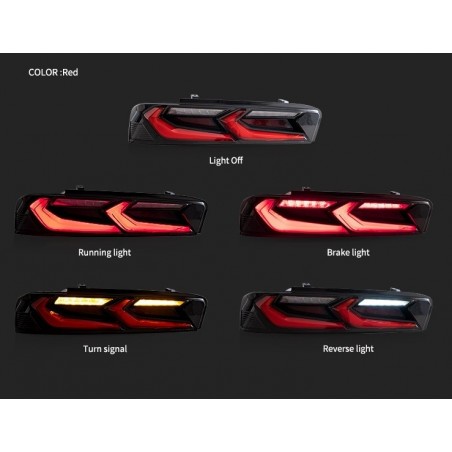 CHEVROLET CAMARO 2016-2018 LAMPA LAMPY TYŁ LED KOMPLET VLAND RED EUROPA