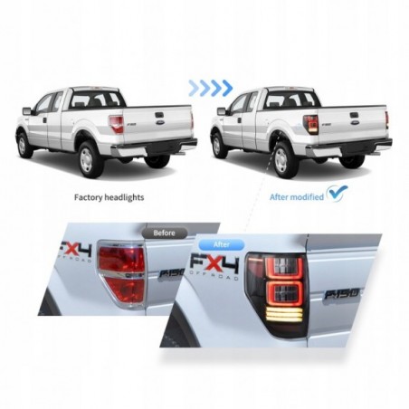 FORD F150 F-150 2009-2014 LAMPA LAMPY TYŁ L + R LED VLAND KOMPLET CZYSTE