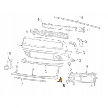 DODGE CHALLENGER 2015-2023 MOCOWANIE UCHWYT SPOILERA LEWY DOLNY NOSEK