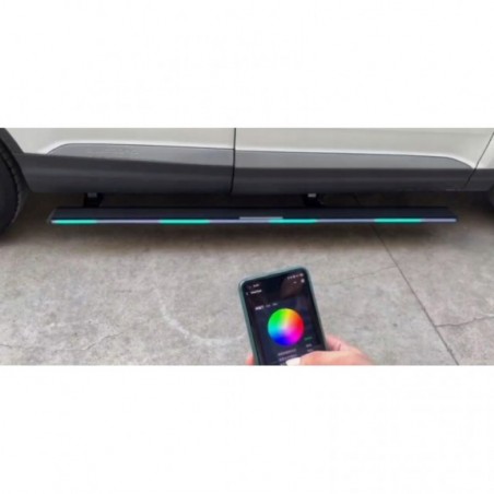 PRÓG PROGI STOPNIE ELEKTRYCZNIE WYSUWANE LED + LED LOGO RAM DODGE RAM 2011-