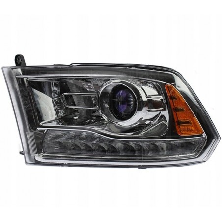 DODGE RAM 2013-2018 SOCZEWKA LAMPA PRZEDNIA LEWA JASNA + LED Z CHROM