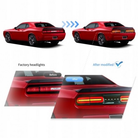 DODGE CHALLENGER 2008-2014 LAMPA LAMPY TYŁ BLENDA DYMIONA EUROPA LED VLAND