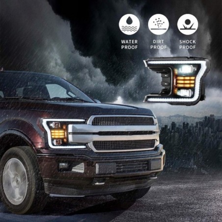 LAMPA LAMPY PRZEDNIE KOMPLET LED VLAND SOCZEWKI FORD F150 F-150 2018-2020