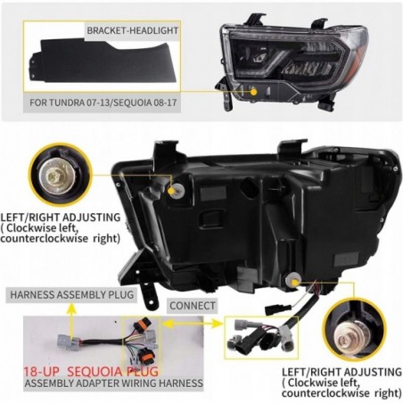 TOYOTA TUNDRA 2007-2013 LAMPA LAMPY KPL LED VLAND