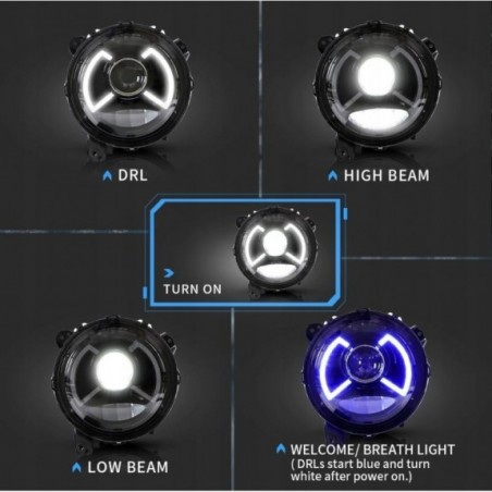 LAMPA LAMPY 9'' LED VLAND JEEP WRANGLER JL 2018-23