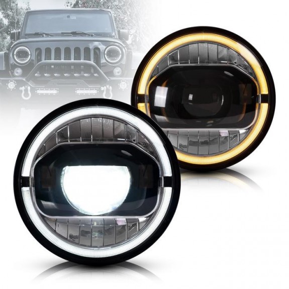 LAMPA LAMPY PRZEDNIE 7'' LED VLAND LEWA + PRAWA JEEP WRANGLER JK 2007-2017