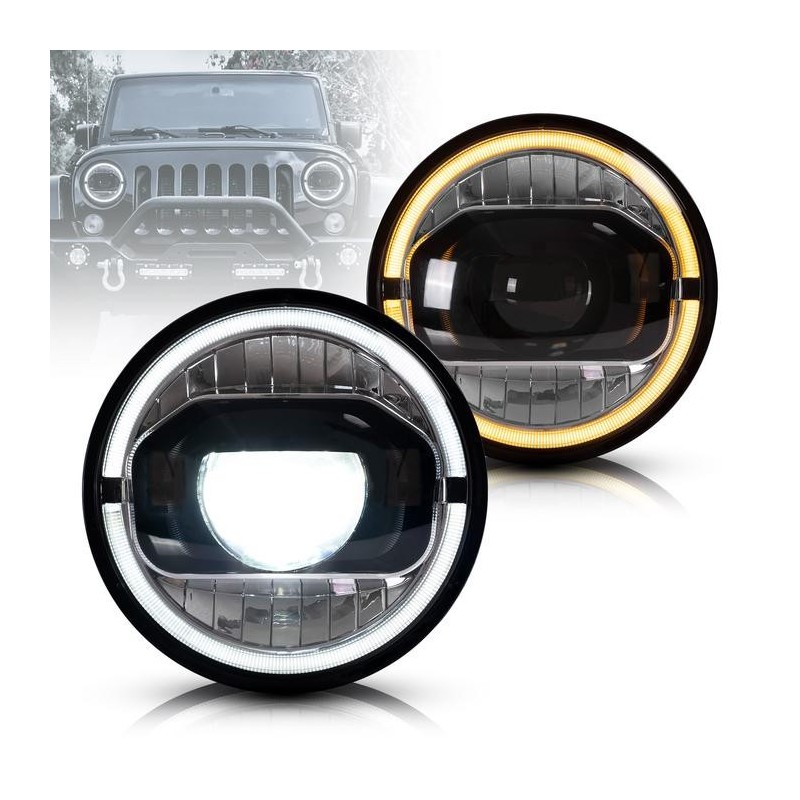 LAMPA LAMPY PRZEDNIE 7'' LED VLAND LEWA + PRAWA JEEP WRANGLER JK 2007-2017