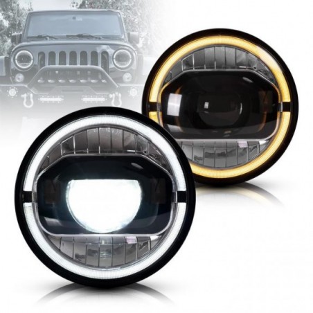 LAMPA LAMPY PRZEDNIE 7'' LED VLAND LEWA + PRAWA JEEP WRANGLER JK 2007-2017