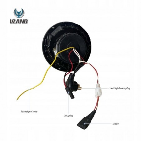 LAMPA LAMPY PRZEDNIE 7'' LED VLAND LEWA + PRAWA JEEP WRANGLER JK 2007-2017