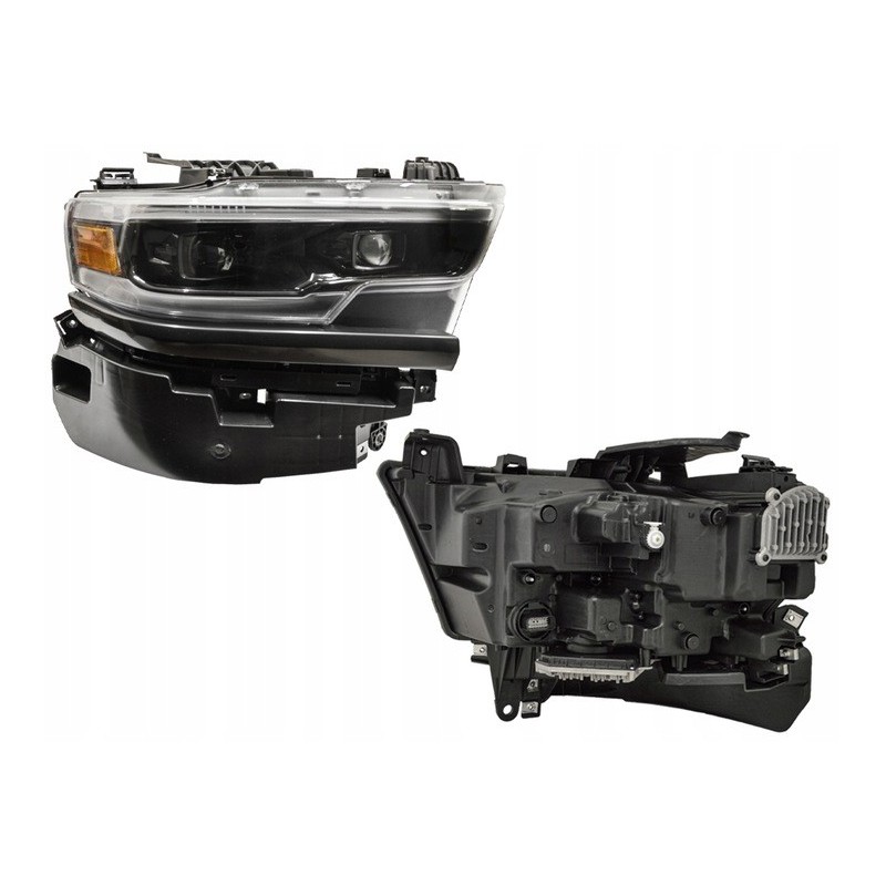 DODGE RAM 1500 LIMITED 2019- LAMPA FULL LED PRAWA CZARNA Z LISTWĄ CZARNĄ