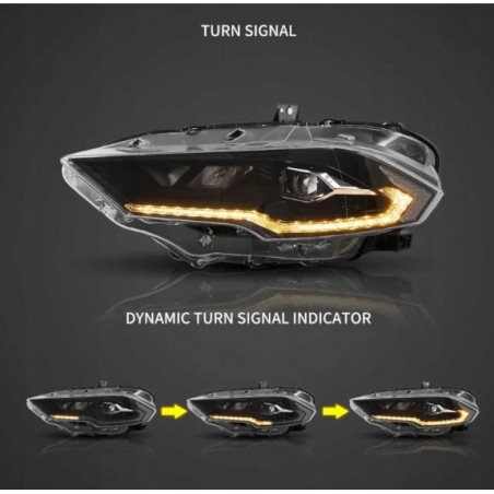 FORD MUSTANG 2018-2023 LAMPA LED LEWA + PRAWA VLAND KOMPLET EU BIAŁY OBRYS