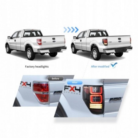 FORD F150 F-150 2009-2014 LAMPA LAMPY TYŁ L + R LED VLAND KOMPLET CZYSTE