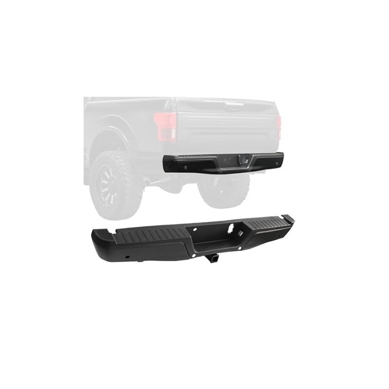 FORD F-150 2015-2020 ZDERZAK TYŁ HAK + OTWORY PDC CZARNY KOMPLETNY textura