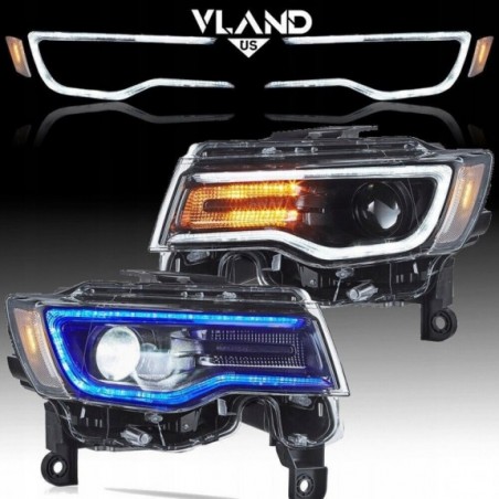 LAMPA LAMPY FULL LED DRL VLAND KOMPLET JEEP GRAND CHEROKEE WK2 2014-2021
