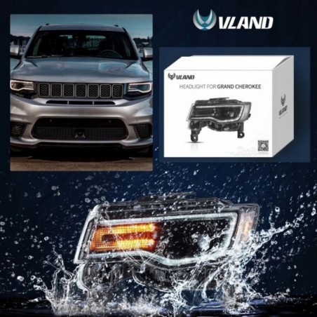 LAMPA LAMPY FULL LED DRL VLAND KOMPLET JEEP GRAND CHEROKEE WK2 2014-2021