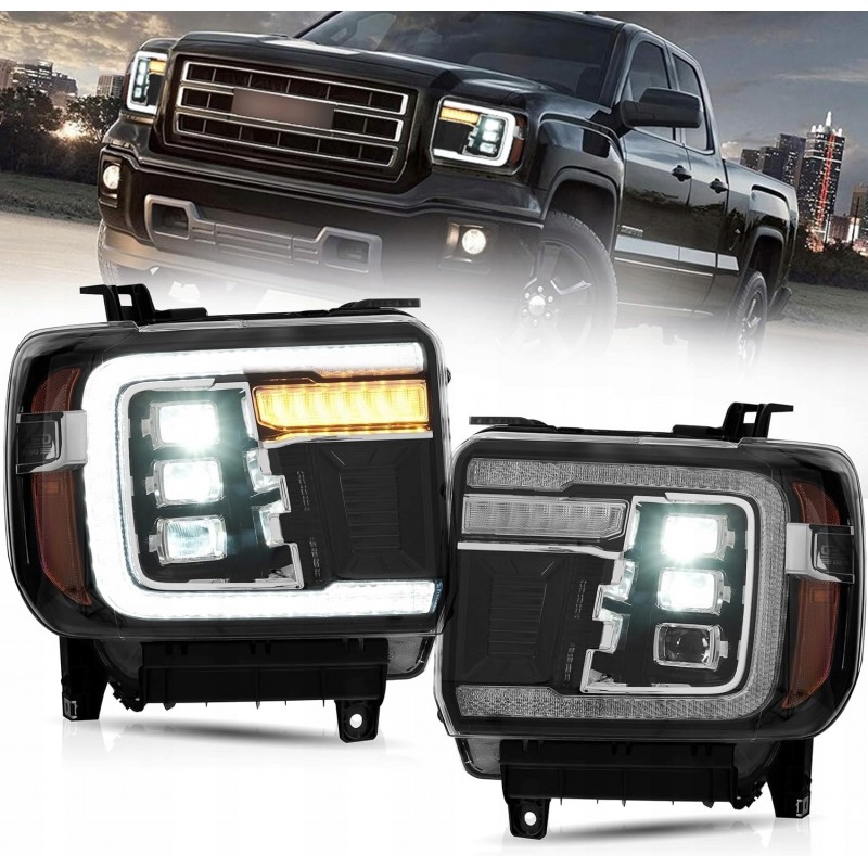 GMC SIERRA 1500 2500 3500 2014-2018 LAMPA LAMPY PRZEDNIE KOMPLET LED VLAND