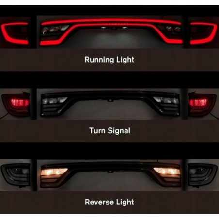 DODGE DURANGO 2014-2025 LAMPA LAMPY TYLNE BLENDA KLAPY KOMPLET BIAŁE TUNING
