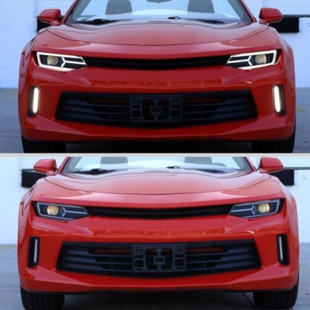 CHEVROLET CAMARO 2016-2018 LAMPA LAMPY PRZEDNIE H9 + LED KOMPLET CZARNE