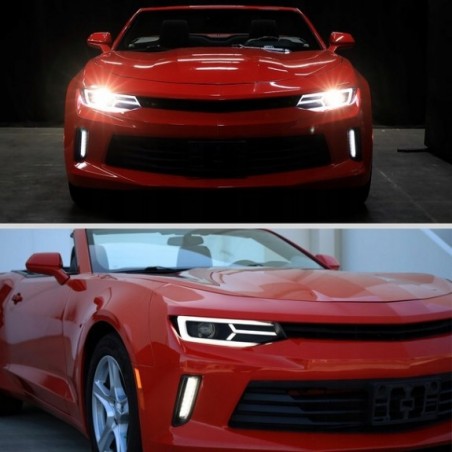 CHEVROLET CAMARO 2016-2018 LAMPA LAMPY PRZEDNIE H9 + LED KOMPLET CZARNE
