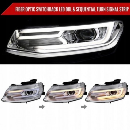 CHEVROLET CAMARO 2016-2018 LAMPA LAMPY PRZEDNIE H9 + LED KOMPLET CHROM