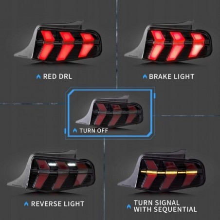 FORD MUSTANG 2010-12 LAMPA LAMPY TYŁ LEWA + PRAWA LED VLAND KIERUNEK ŻÓŁTY
