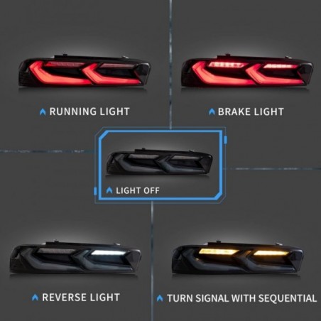 CHEVROLET CAMARO 2016- LAMPA LAMPY TYŁ LED KPL VLAND DYMIONE +WSTECZNY 6PIN