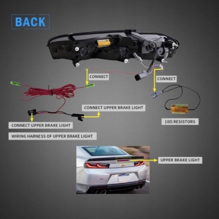 CHEVROLET CAMARO 2016- LAMPA LAMPY TYŁ LED KPL VLAND DYMIONE +WSTECZNY 6PIN