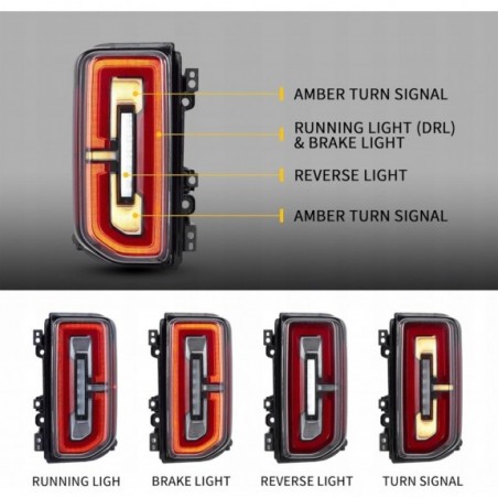 FORD BRONCO 2021-2024 LAMPA LAMPY TYLNE FULL LED VLAND LEWA + PRAWA KOMPLET