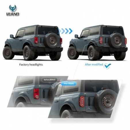 FORD BRONCO 2021-2024 LAMPA LAMPY TYLNE FULL LED VLAND LEWA + PRAWA KOMPLET