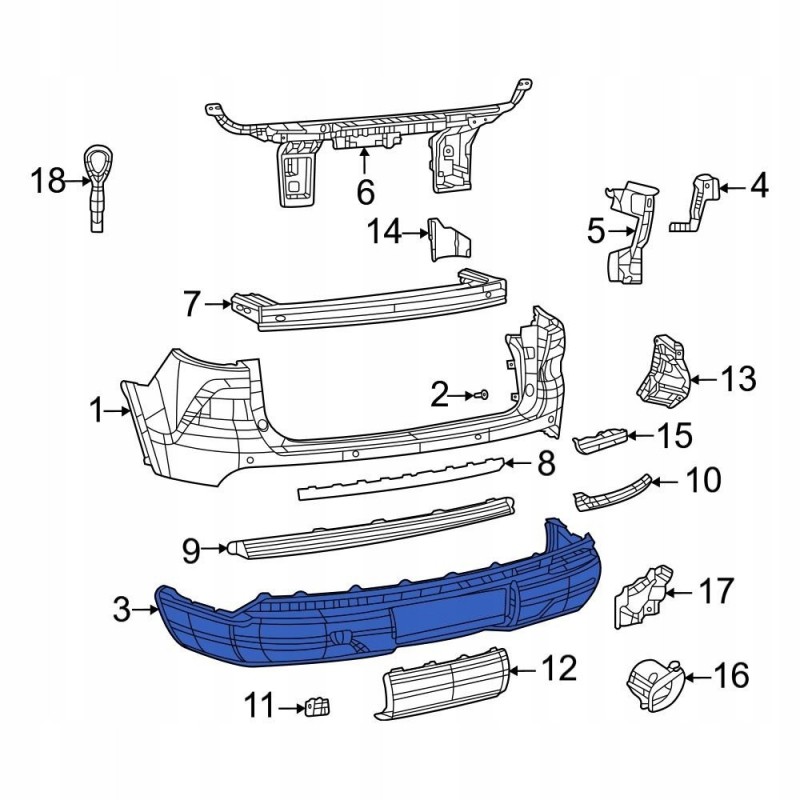 ZDERZAK TYLNY DOLNY 68581157AA HAK WYDECHY JEEP GRAND CHEROKEE WL
