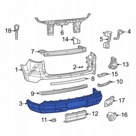 ZDERZAK TYLNY DOLNY 68581157AA HAK WYDECHY JEEP GRAND CHEROKEE WL L 2022-24