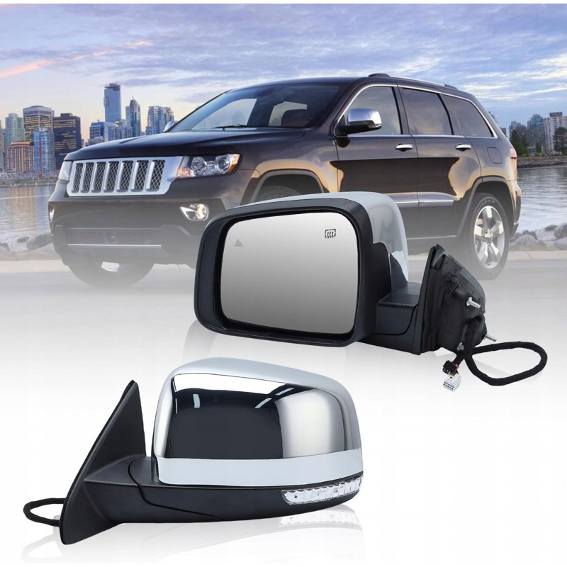 JEEP GRAND CHEROKEE WK2 2011-21 LUSTERKO LEWE CHROM KIERUNEK MARTWA STREFA