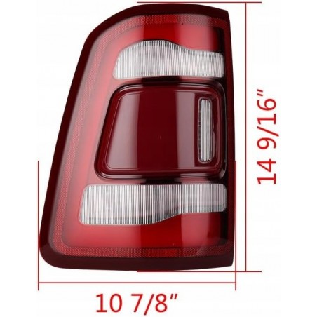 DODGE RAM 1500 2019-24 LAMPA TYŁ LEWA LED Z CZERWONY POD BSM MARTWE POLE
