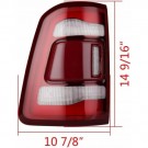 DODGE RAM 1500 2019-24 LAMPA TYŁ LEWA LED Z CZERWONY POD BSM MARTWE POLE