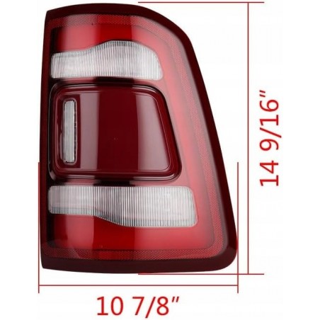 DODGE RAM 1500 2019-24 LAMPA TYŁ PRAWA LED Z CZERWONY POD BSM MARTWE POLE