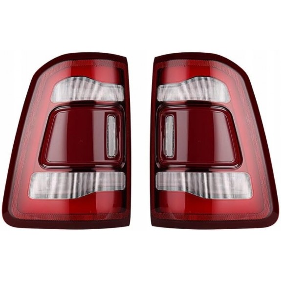 DODGE RAM 1500 2019-23 LAMPA TYŁ PRAWA +LEWA LED KOMPLET Z CZERWONY POD BSM