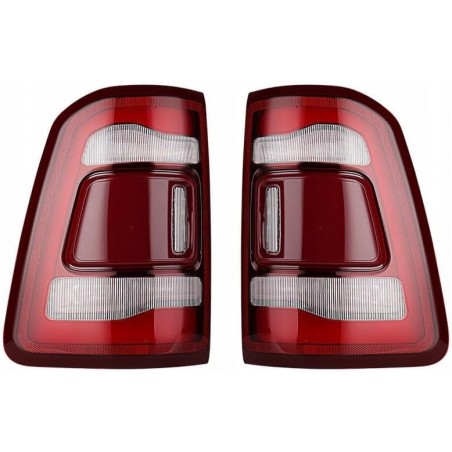 DODGE RAM 1500 2019-23 LAMPA TYŁ PRAWA +LEWA LED KOMPLET Z CZERWONY POD BSM