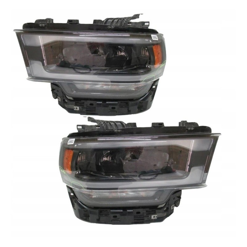 DODGE RAM 2500 3500 2019-2024 LAMPA LAMPY PRZEDNIE LED KOMPLET NOWE CZARNE