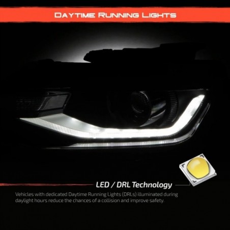 CHEVROLET CAMARO ZL1 2019-2023 LAMPA LAMPY XENON Z LED DRL KOMPLET CZARNE