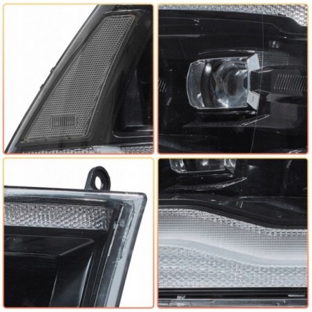 DODGE RAM 2009-2018 LAMPA LAMPY LED VLAND LEWA + PRAWA KPL BLACK 2 SOCZEWKI