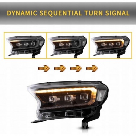 FORD RANGER T6 T7 T8 2016-2021 LAMPA LAMPY PRZÓD FULL LED VLAND LEWA +PRAWA