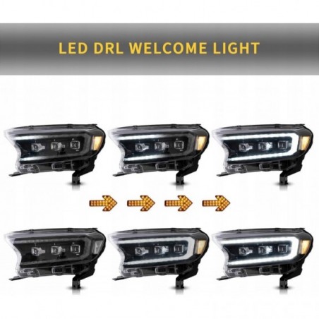 FORD RANGER T6 T7 T8 2016-2021 LAMPA LAMPY PRZÓD FULL LED VLAND LEWA +PRAWA