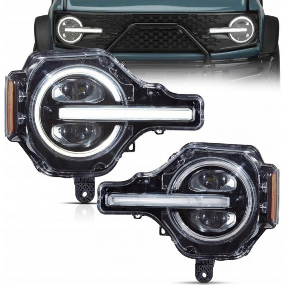 FORD BRONCO 2021-2024 LAMPA LAMPY PRZÓD FULL LED DRL VLAND LEWA + PRAWA