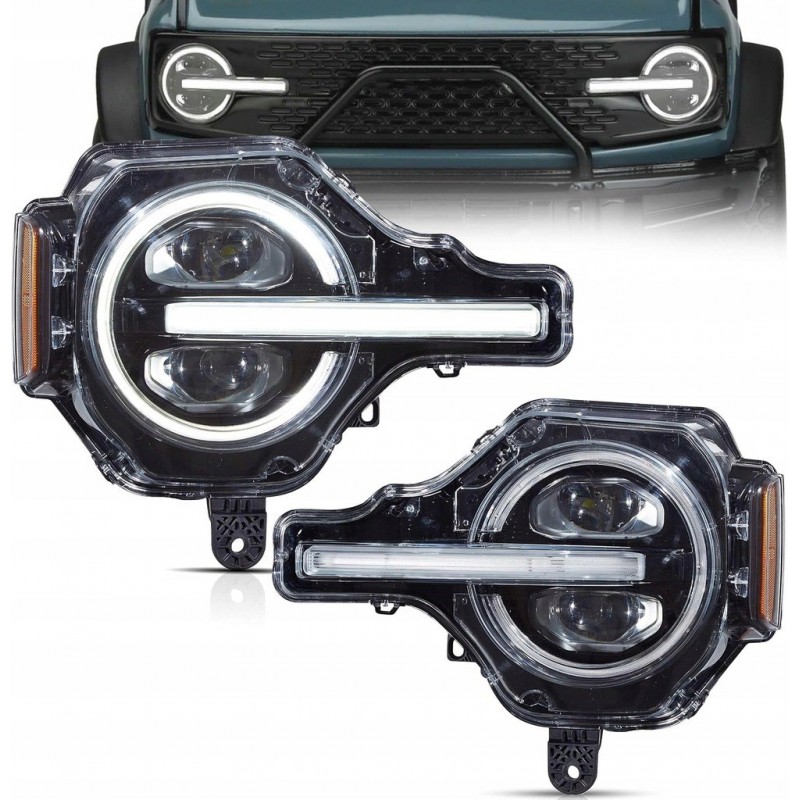 FORD BRONCO 2021-2024 LAMPA LAMPY PRZÓD FULL LED DRL VLAND LEWA + PRAWA