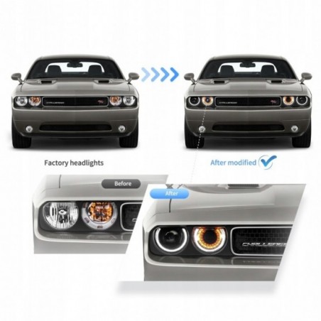 DODGE CHALLENGER 2008-2014 LAMPA LAMPY LEWA + PRAWA PRZÓD EUROPA LED VLAND