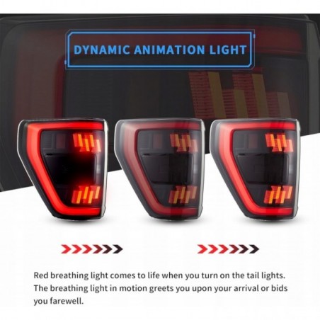 FORD F150 F-150 2021- LAMPA LAMPY LED VLAND KPL LEWA + PRAWA CZERWONE ŻÓŁTY