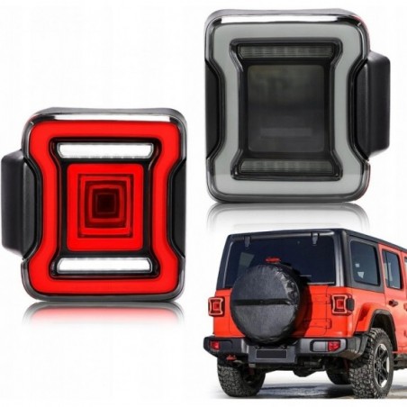 JEEP WRANGLER JL 2018-2023 LAMPA LAMPY TYŁ LED KOMPLET EUROPA VLAND DYMIONE